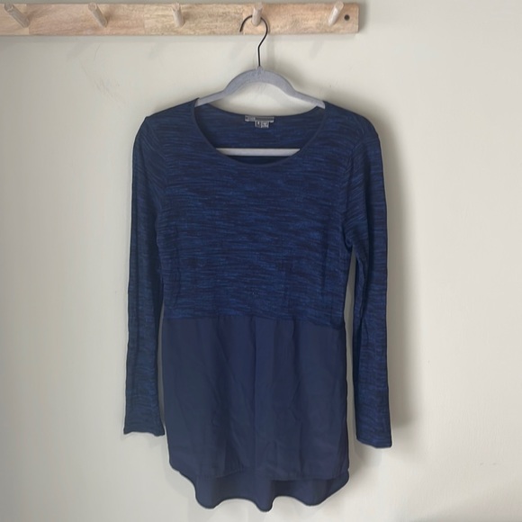 Vince | Mixed Media Space Dye Silk Blend Tunic Top | Sz S - Picture 1 of 5